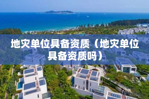 地灾单位具备资质（地灾单位具备资质吗）