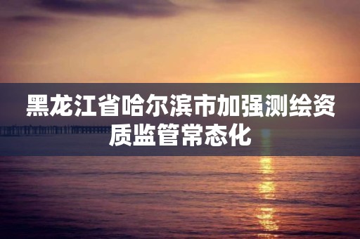 黑龙江省哈尔滨市加强测绘资质监管常态化 黑龙江省哈尔滨市加强测绘资质监管常态化