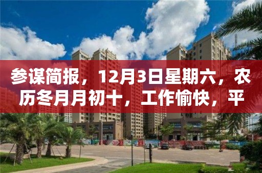 参谋简报，12月3日星期六，农历冬月月初十，工作愉快，平安喜乐