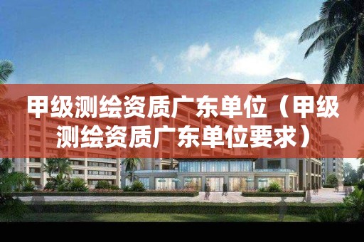 甲级测绘资质广东单位（甲级测绘资质广东单位要求）