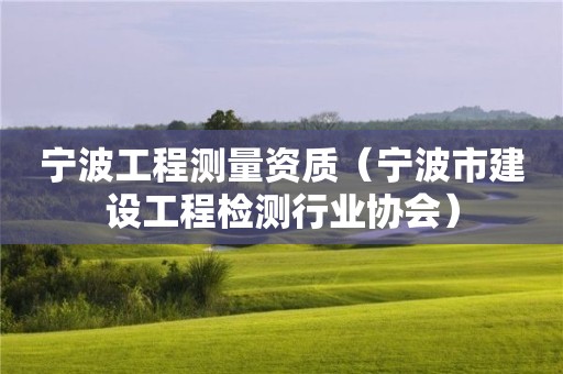 宁波工程测量资质（宁波市建设工程检测行业协会）