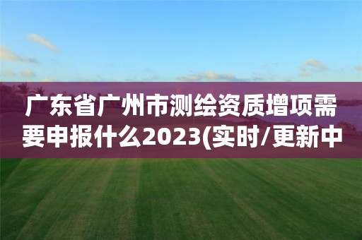 广东省广州市测绘资质增项需要申报什么2023(实时/更新中) 广东省广州市测绘资质增项需要申报什么2023(实时/更新中)