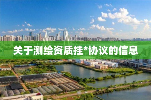 关于测绘资质挂*协议的信息