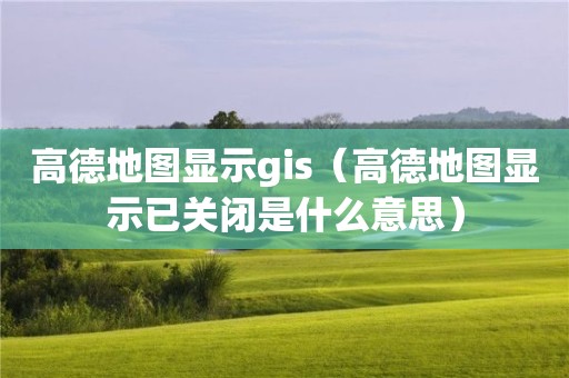高德地图显示gis（高德地图显示已关闭是什么意思）