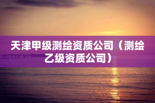 天津甲级测绘资质公司(测绘乙级资质公司)