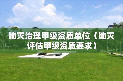地灾治理甲级资质单位（地灾评估甲级资质要求）