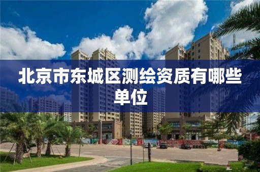 北京市东城区测绘资质有哪些单位