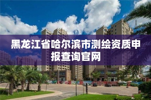 黑龙江省哈尔滨市测绘资质申报查询官网