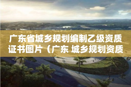 广东省城乡规划编制乙级资质证书图片（广东 ）