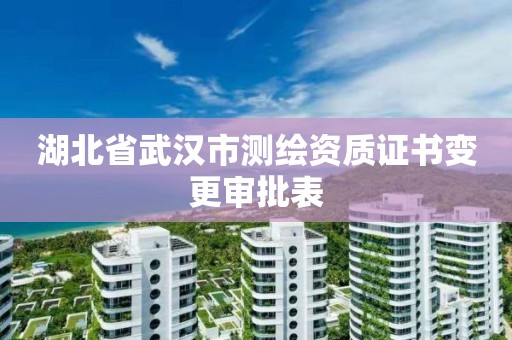 湖北省武汉市测绘资质证书变更审批表