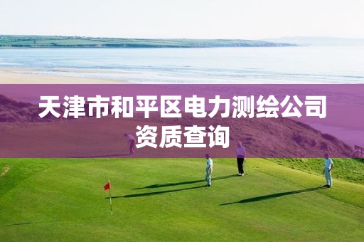 天津市和平区电力测绘公司资质查询 天津市和平区电力测绘公司资质查询