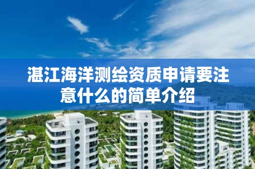 湛江海洋测绘资质申请要注意什么的简单介绍
