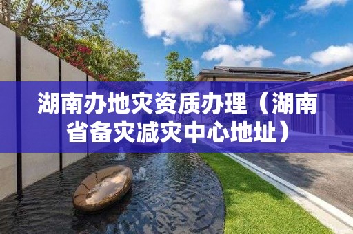 湖南办办理（湖南省备灾减灾中心地址）