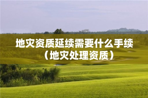 延续需要什么手续（地灾处理资质）