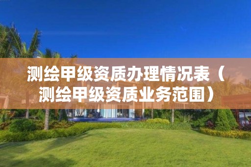 测绘甲级资质办理情况表（测绘甲级资质业务范围）