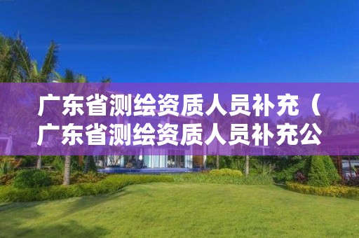 广东省测绘资质人员补充（广东省测绘资质人员补充公示）