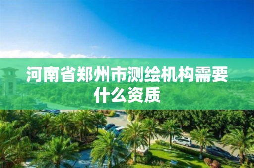 河南省郑州市测绘机构需要什么资质