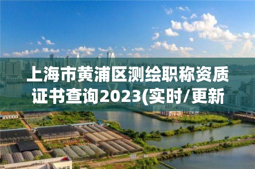 上海市黄浦区测绘职称资质证书查询2023(实时/更新中)
