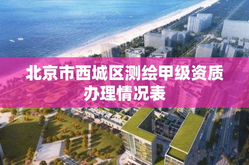 北京市西城区测绘甲级资质办理情况表 北京市西城区测绘甲级资质办理情况表