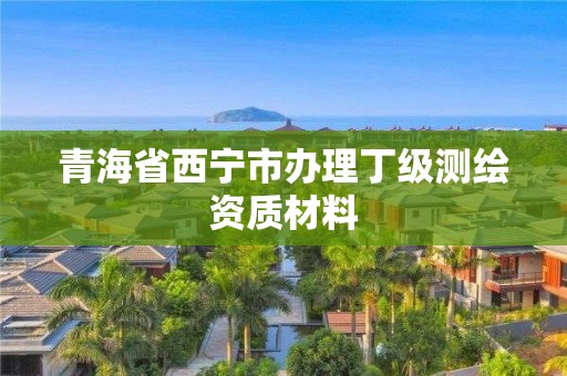 青海省西宁市办理丁级测绘资质材料
