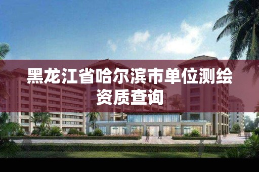 黑龙江省哈尔滨市单位测绘资质查询 黑龙江省哈尔滨市单位测绘资质查询