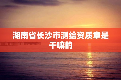 湖南省长沙市测绘资质章是干嘛的