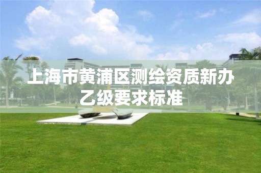上海市黄浦区测绘资质新办乙级要求标准 上海市黄浦区测绘资质新办乙级要求标准