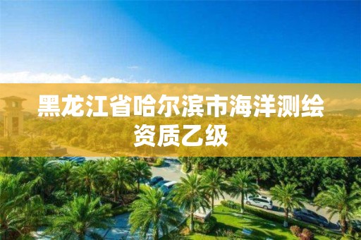 黑龙江省哈尔滨市海洋测绘资质乙级