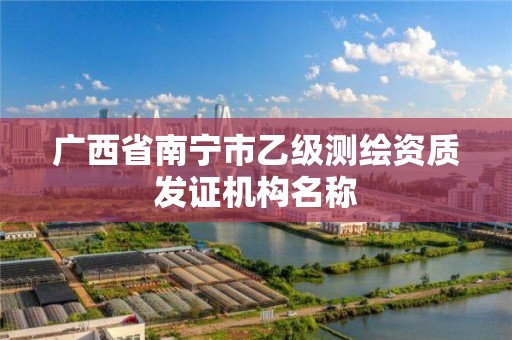 广西省南宁市乙级测绘资质发证机构名称