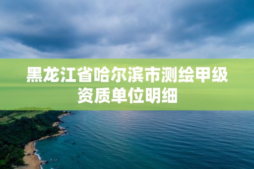 黑龙江省哈尔滨市测绘甲级资质单位明细