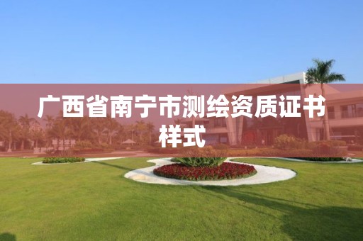 广西省南宁市测绘资质证书样式
