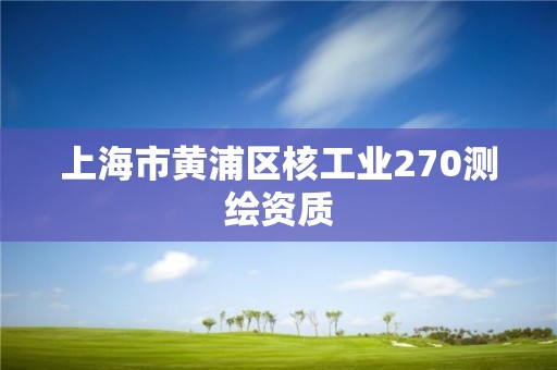 上海市黄浦区核工业270测绘资质