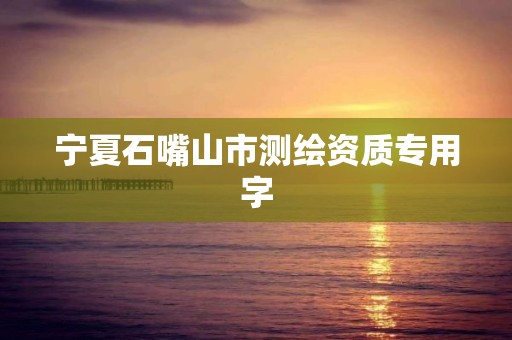宁夏石嘴山市测绘资质专用字 宁夏石嘴山市测绘资质专用字