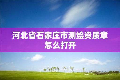 河北省石家庄市测绘资质章怎么打开