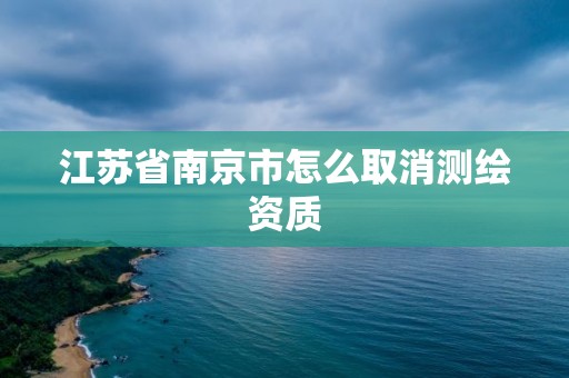 江苏省南京市怎么取消测绘资质