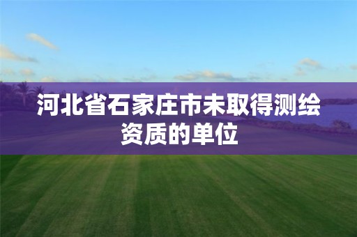 河北省石家庄市未取得测绘资质的单位 河北省石家庄市未取得测绘资质的单位