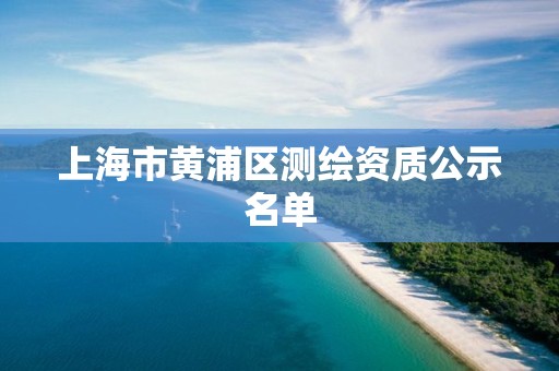 上海市黄浦区测绘资质公示名单