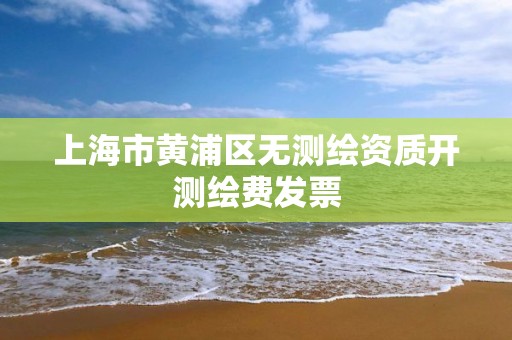 上海市黄浦区无测绘资质开测绘费发票 上海市黄浦区无测绘资质开测绘费发票