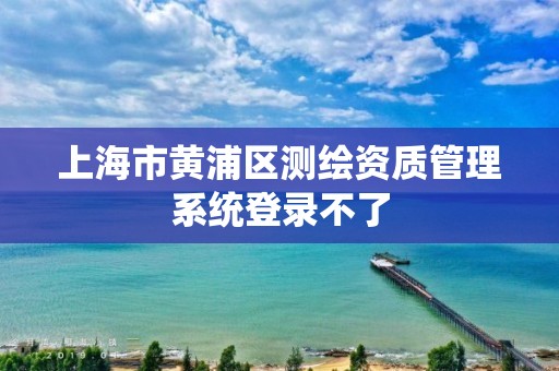 上海市黄浦区测绘资质管理系统登录不了