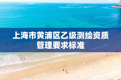 上海市黄浦区乙级测绘资质管理要求标准