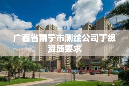 广西省南宁市测绘公司丁级资质要求