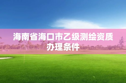 海南省海口市乙级测绘资质办理条件