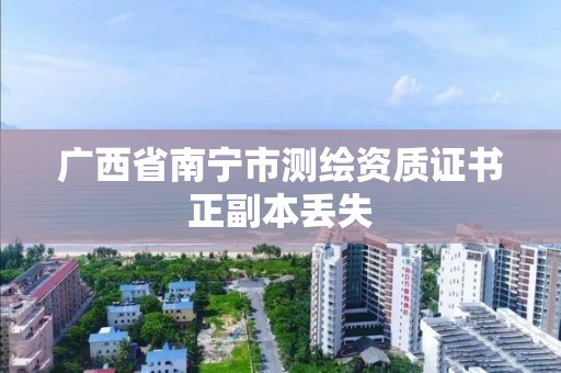 广西省南宁市测绘资质证书正副本丢失