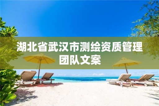 湖北省武汉市测绘资质管理团队文案