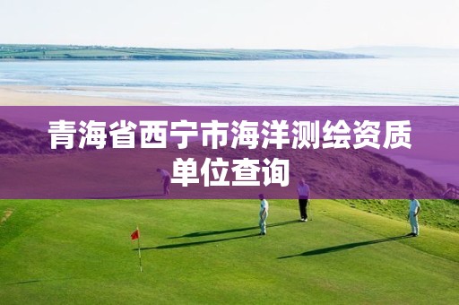 青海省西宁市海洋测绘资质单位查询