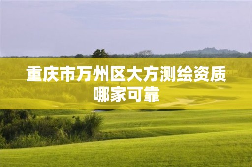 重庆市万州区大方测绘资质哪家可靠