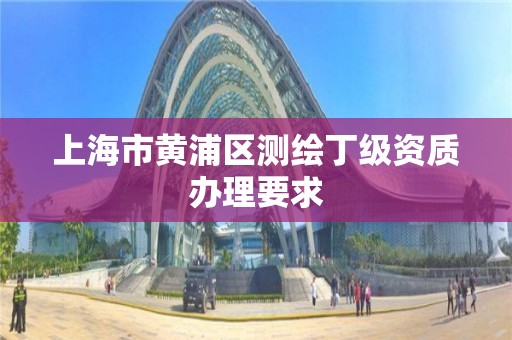上海市黄浦区测绘丁级资质办理要求