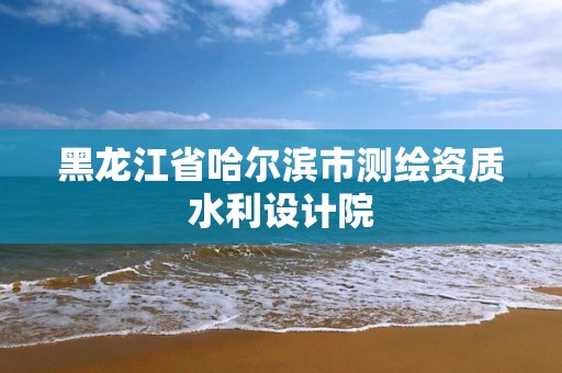 黑龙江省哈尔滨市测绘资质水利设计院 黑龙江省哈尔滨市测绘资质水利设计院