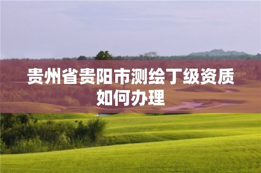 贵州省贵阳市测绘丁级资质如何办理