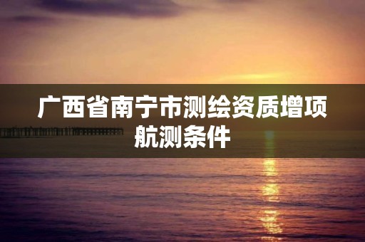 广西省南宁市测绘资质增项航测条件